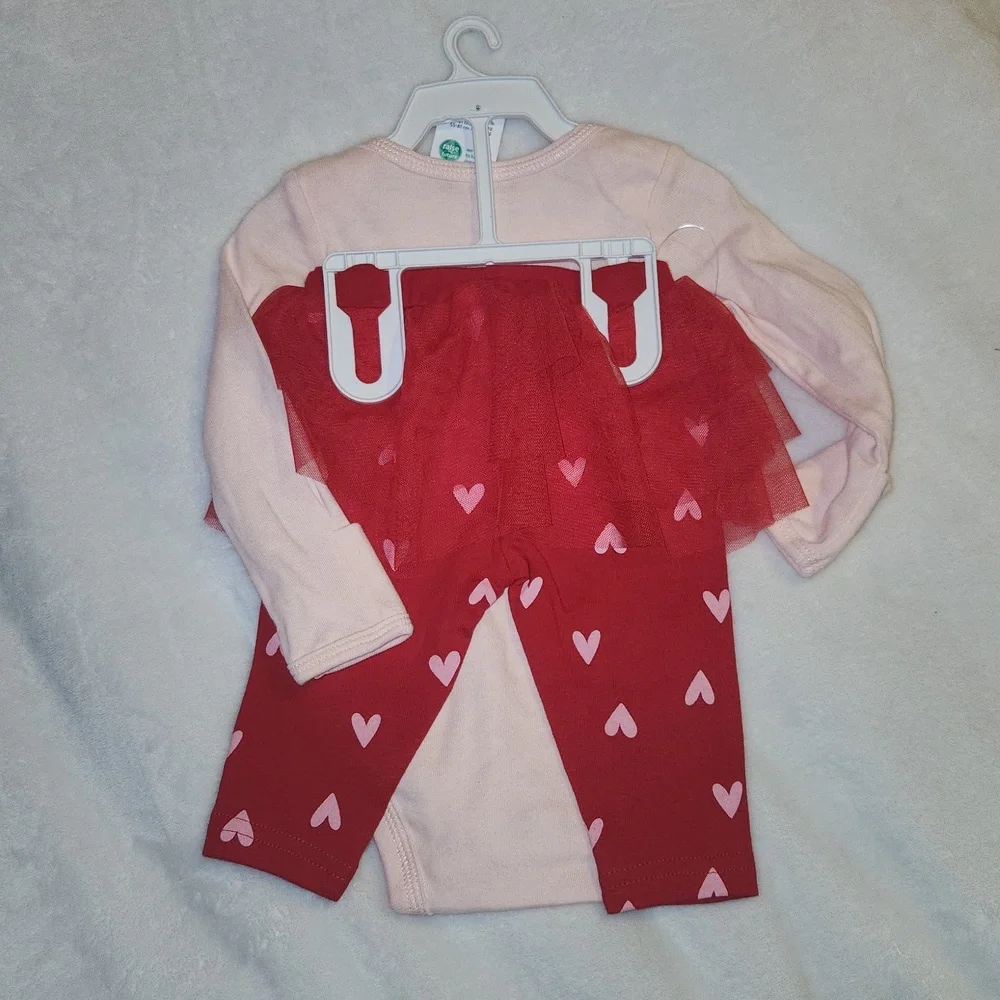 Carter's Baby 3 Months,  Pink and Red, Valenteins Outfits, Tutu And Matching Set